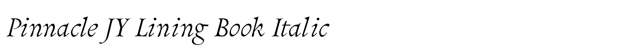 Pinnacle JY Lining Book Italic image